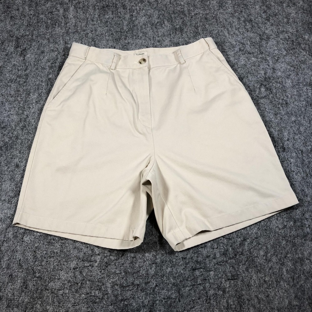 LL‎ Bean Womens 12 Beige Original Fit Chino Twill Shorts Casual Summer